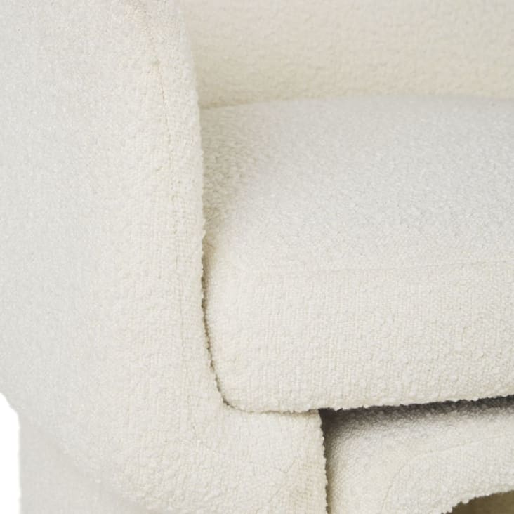 Maisons Du Monde Dorset Business - Sillón Y Reposapiés Profesionales Con Bucles Blancos