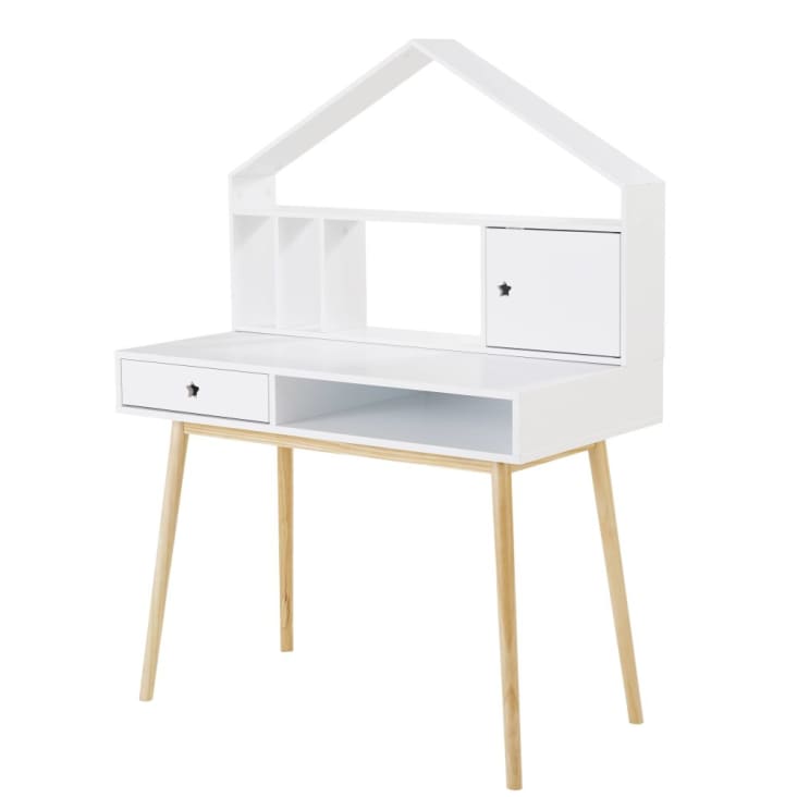 Maisons Du Monde Dreams - Módulo Organizativo Blanco Con 1 Puerta Para Escritorio