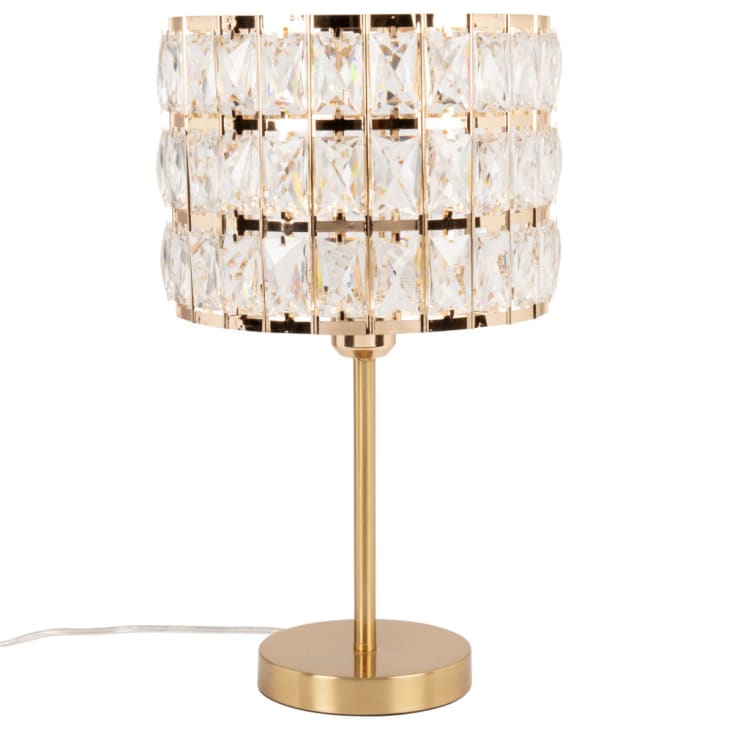 Maisons du Monde Dubai - Lámpara de metal dorado con pantalla de acrílico