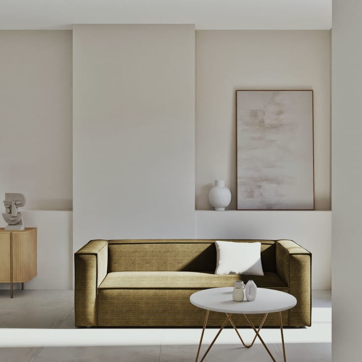 Maisons Du Monde Eagle - Mesita De Café Redonda De Mármol Y Metal Color Latón