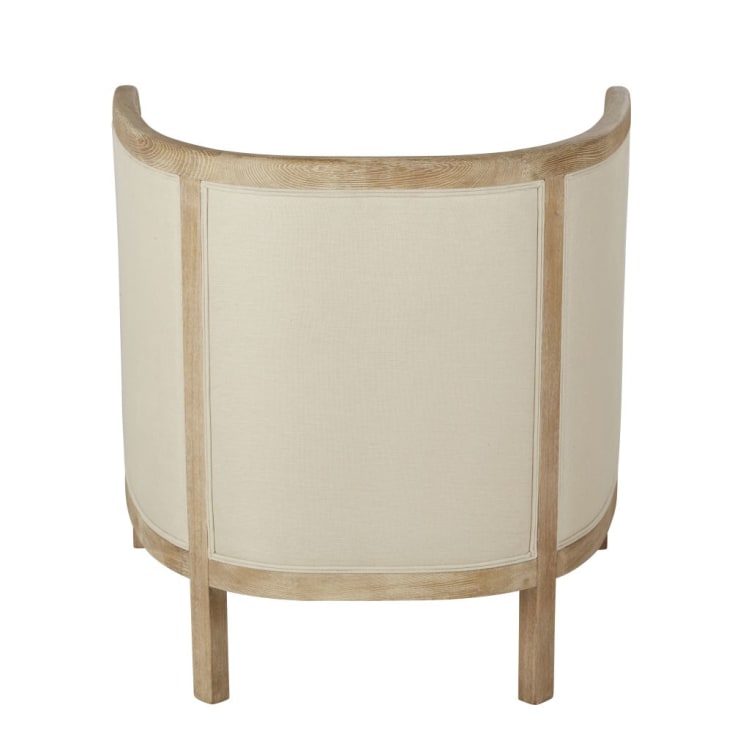 Maisons Du Monde Earo - Sillón De Lino Beige Con Patas De Madera De Roble