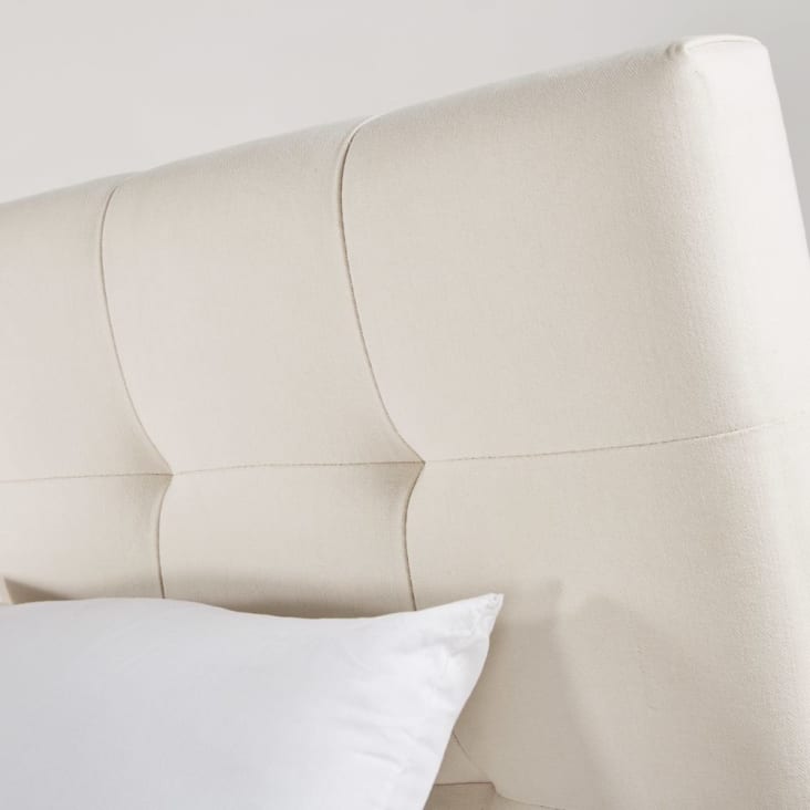 Maisons Du Monde East Side - Cama Doble Capitoné Color Marfil Con Almacenaje Superficie De 160x200