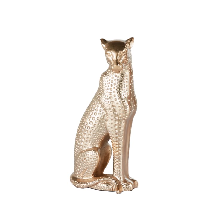 Maisons du Monde Edgar - Estatua decorativa de leopardo dorado de 38 cm