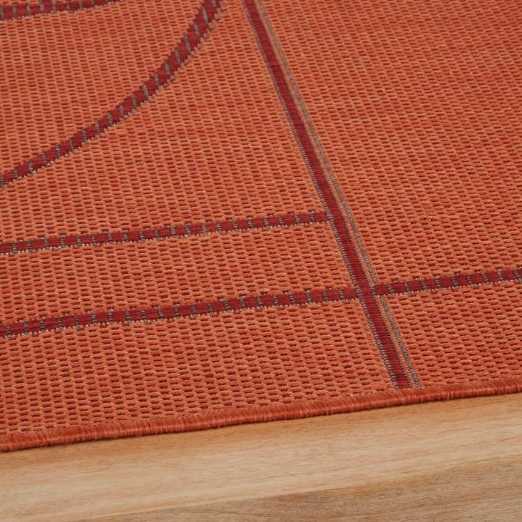 Maisons Du Monde EDMOND - Alfombra De Exterior Tejida Con Estampado De Pista Baloncesto Color Terracota 160 X 230