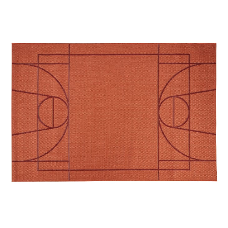 Maisons du Monde EDMOND - Alfombra de exterior tejida con estampado de pista baloncesto color terracota 160 x 230
