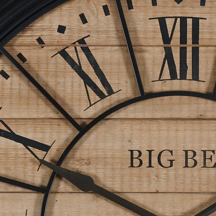 Maisons Du Monde Edvin - Reloj De Abeto Y Metal Negro D.100