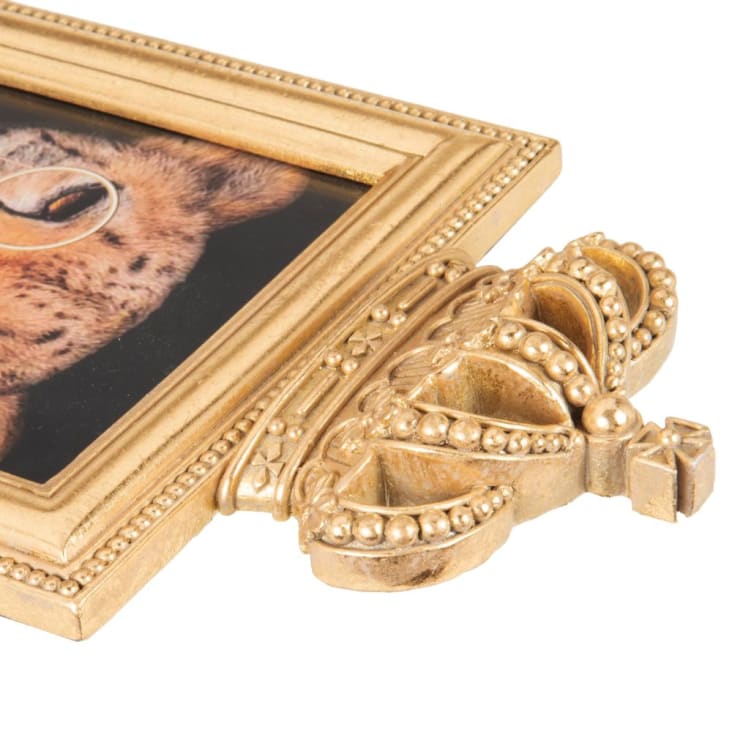Maisons Du Monde EDWARD - Marco De Fotos Con Diseño De Leopardo De Resina Dorada
