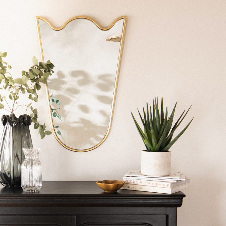 Maisons Du Monde Eglantine - Jarrón De Vidrio Transparente Con Relieves Altura 22 Cm