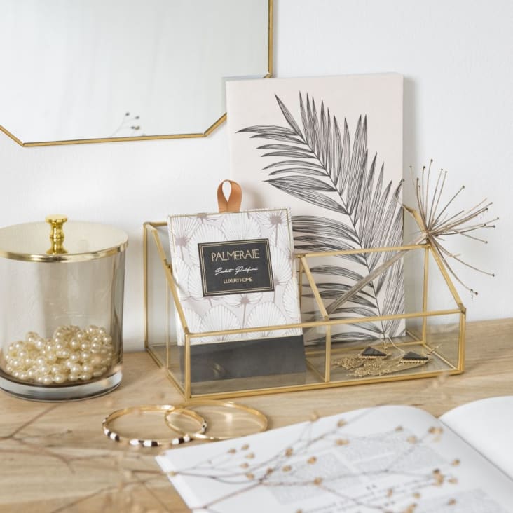 Maisons Du Monde ELENA - Organizador De Correo De Metal Dorado Y Cristal