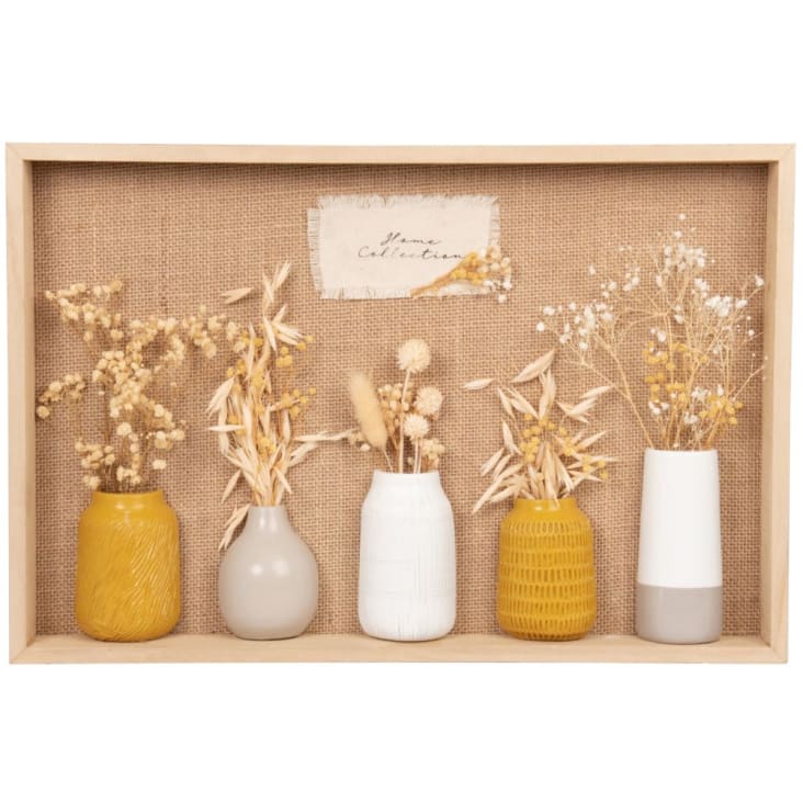 Maisons du Monde ELIE - Decoración mural de jarrón y flores secas 45 x 30