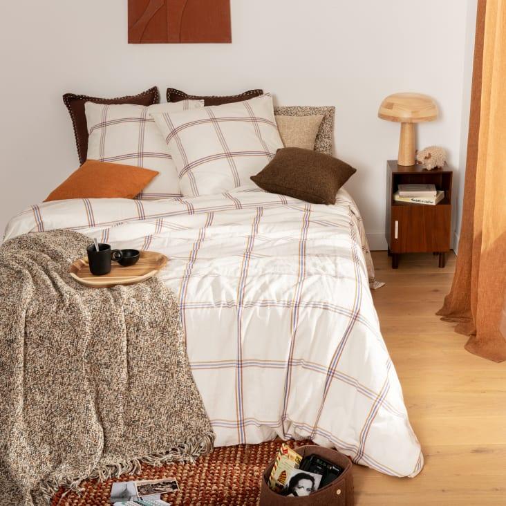 Maisons du Monde Eliot - Juego de cama de algodón de cuadros de 240x220 cm
