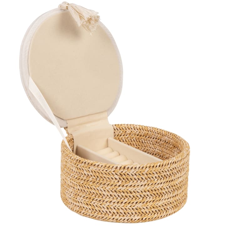 Maisons Du Monde Eliza - Joyero Redondo Con Tapa Bordada