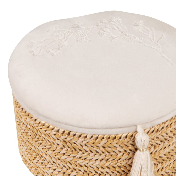 Maisons Du Monde Eliza - Joyero Redondo Con Tapa Bordada