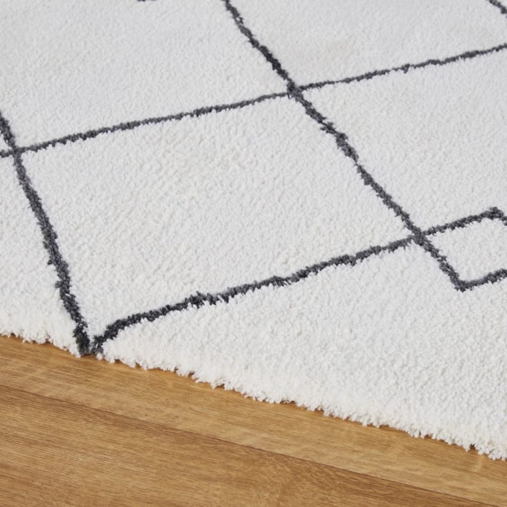 Maisons Du Monde ELSULA - Alfombra De Estilo Bereber Afelpada En Negro Y Blanco 160x230