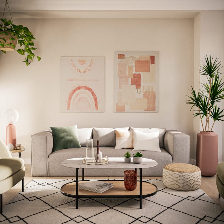 Maisons Du Monde ELSULA - Alfombra De Estilo Bereber Afelpada En Negro Y Blanco 160x230