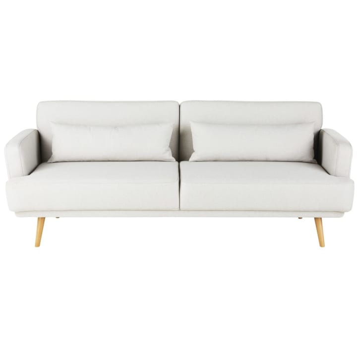 Maisons du Monde Elvis - Sofá clic-clac de 4 plazas en gris claro