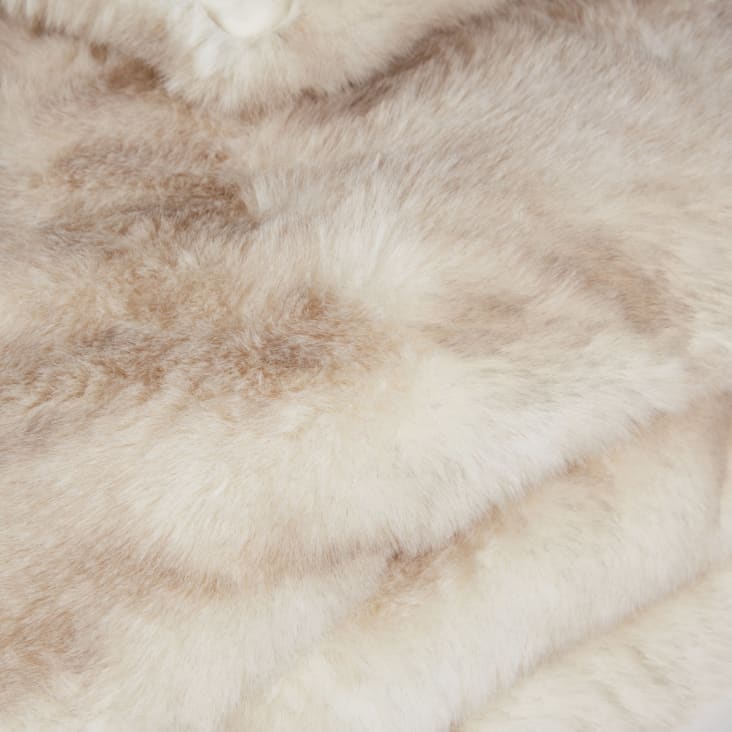 Maisons Du Monde ERIKA - Colcha De Pelo Sintético Color Beige Y Marrón 150 X 180