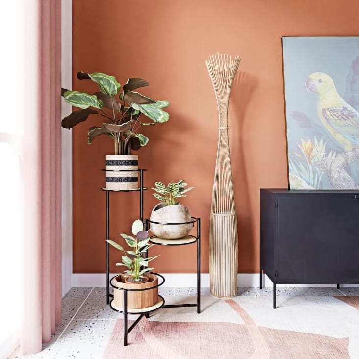 Maisons Du Monde ERLING - Soporte De Plantas Negro Y Beige