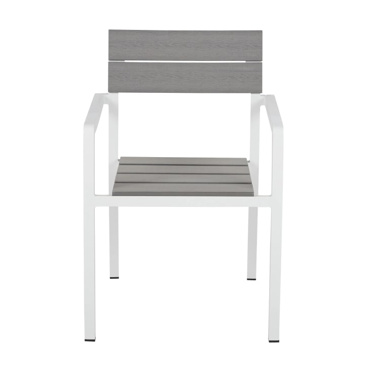 Maisons Du Monde Escala - Sillas De Comedor De Exterior De Compuesto Gris Claro Y Aluminio Crudo (x2)