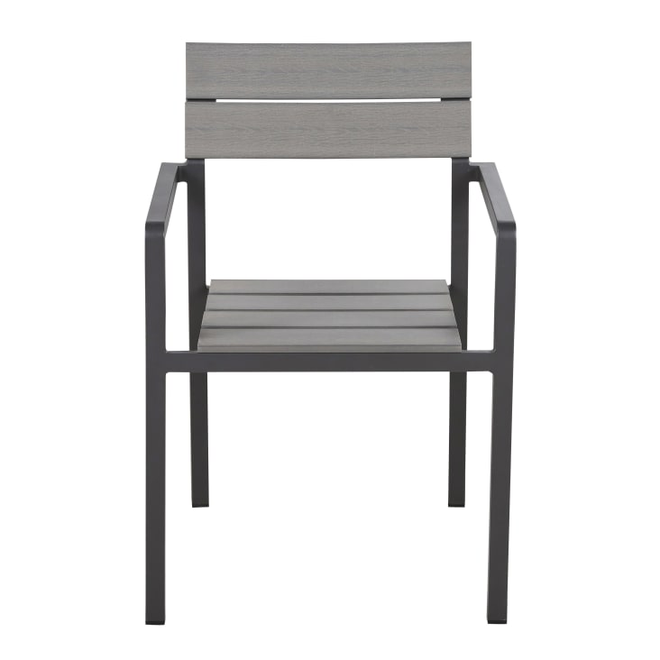 Maisons Du Monde Escala - Sillas De Comedor De Exterior De Compuesto Gris Claro Y Aluminio Gris Antracita (x2)