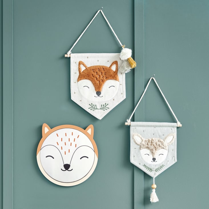 Maisons Du Monde Espejo Redondo De Zorro En Beige Y Naranja D. 24