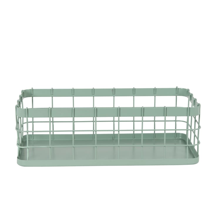 Maisons du Monde Ess - Cesta para organizar la cocina de acero verde