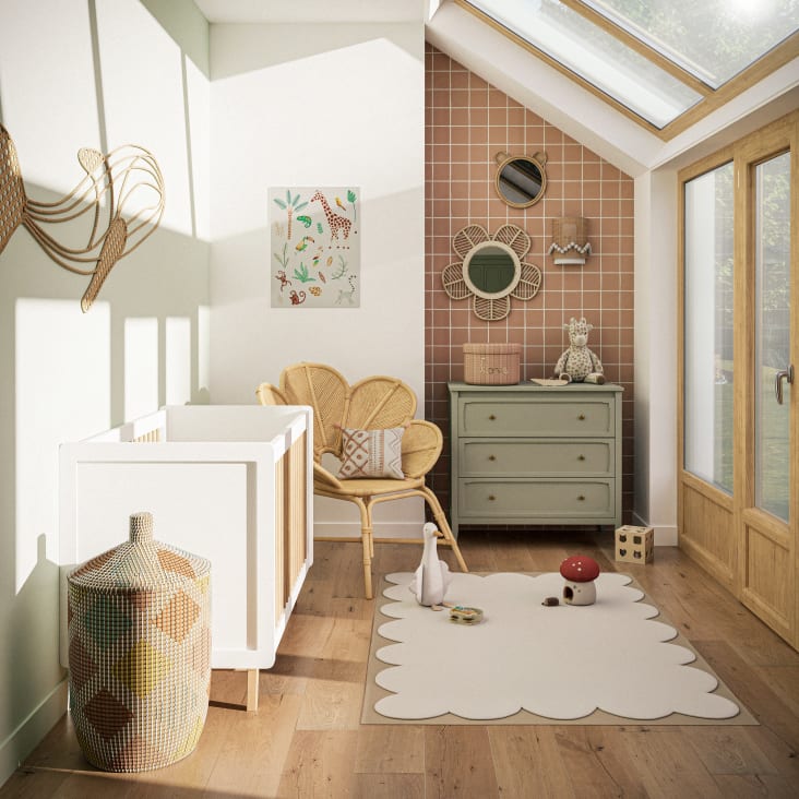 Maisons Du Monde ESSAOUIRA - Cesta De Fibra Vegetal Trenzada A Mano Multicolor