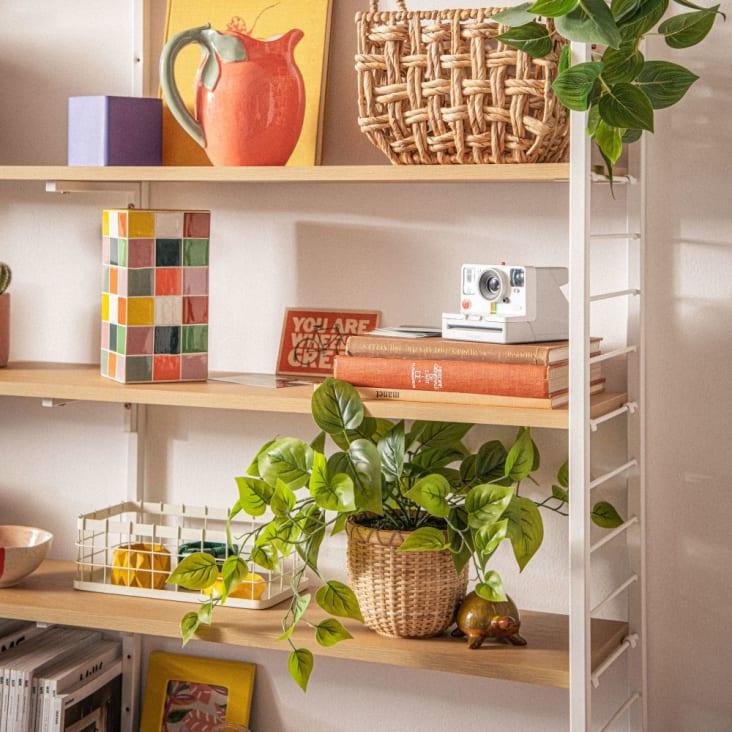 Maisons Du Monde ESSENTIEL - Cesta De Almacenamiento Para Cocina De Metal Color Crema