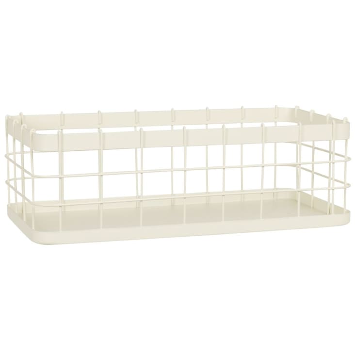 Maisons du Monde ESSENTIEL - Cesta de almacenamiento para cocina de metal color crema