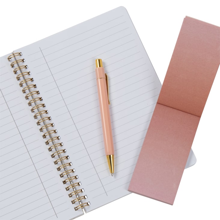 Maisons Du Monde Essentiel - Estuche De Papelería En Marrón Rosa Y Dorado