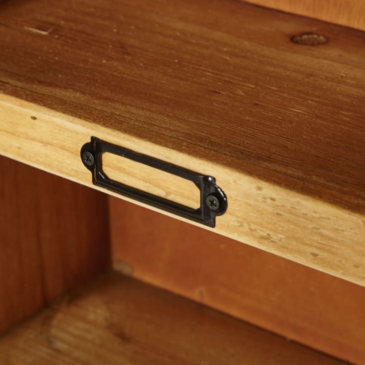 Maisons Du Monde Estantería De Abeto Con 2 Puertas De Cristal