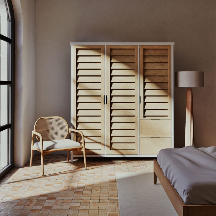 Maisons Du Monde Esterel - Armario Con 3 Puertas Y 2 Cajones De Pícea Maciza