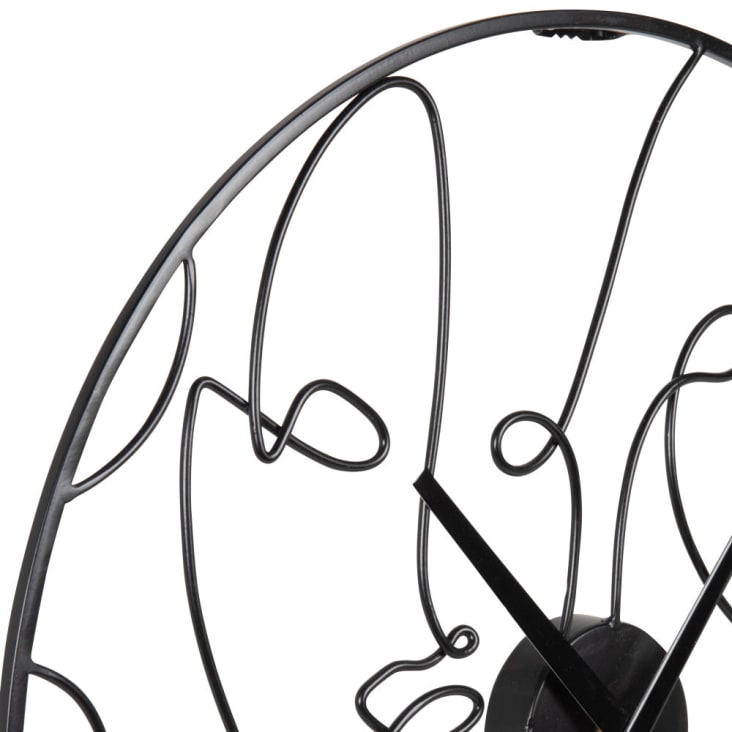Maisons Du Monde EUGENE - Reloj Con Diseño De Rostros Abstractos De Metal Negro D. 50