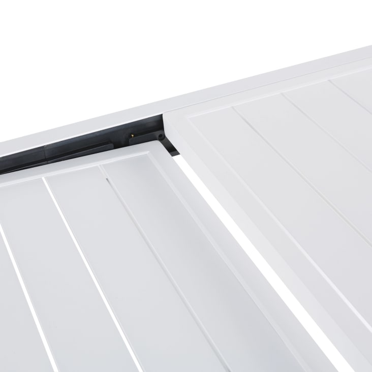 Maisons Du Monde Extenso - Mesa De Jardín Extensible De Aluminio Blanco Para 6/12 Personas L. 135/270