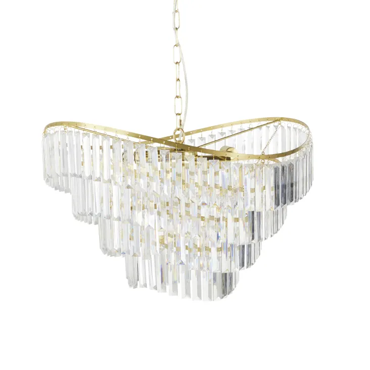 Maisons Du Monde EZRA - Lámpara De Araña De Metal Dorado Con Lágrimas