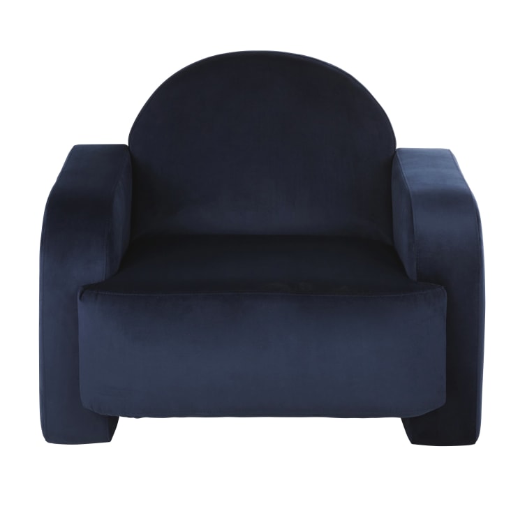 Maisons Du Monde Fareed Business - Sillón Profesional De Terciopelo Azul Oscuro