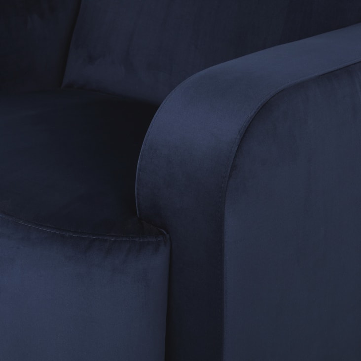 Maisons Du Monde Fareed Business - Sillón Profesional De Terciopelo Azul Oscuro
