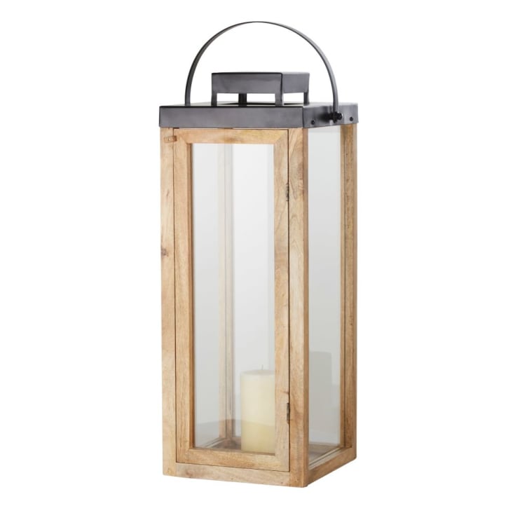 Maisons Du Monde Farol Grande De Madera De Mango Y Metal Negro
