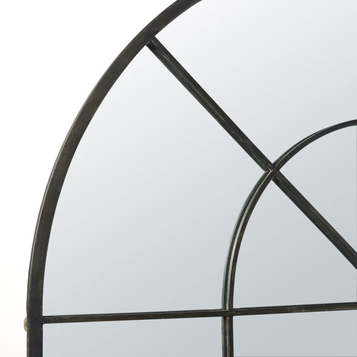 Maisons Du Monde FAUSTIN - Espejo Grande De Metal Negro 137x200