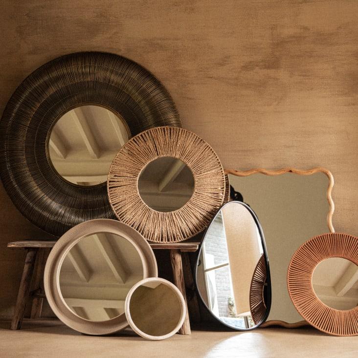 Maisons Du Monde FAUSTO - Espejo Ovalado De Metal Negro 43 X 65