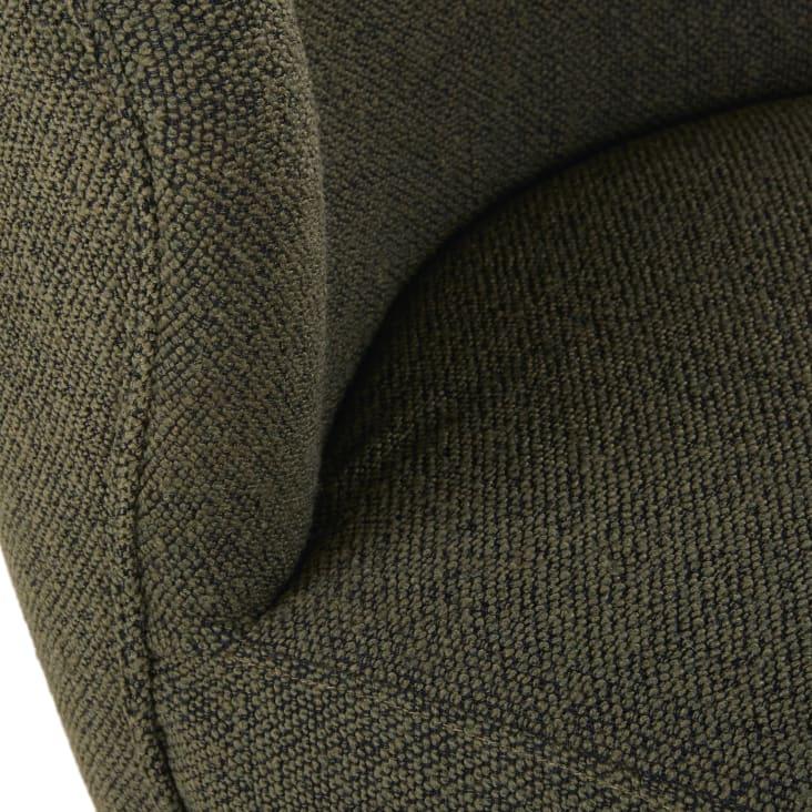 Maisons Du Monde Fedy Business - Sillón Para Restaurantes De Tela De Rizo De Poliéster Reciclado Verde Caqui