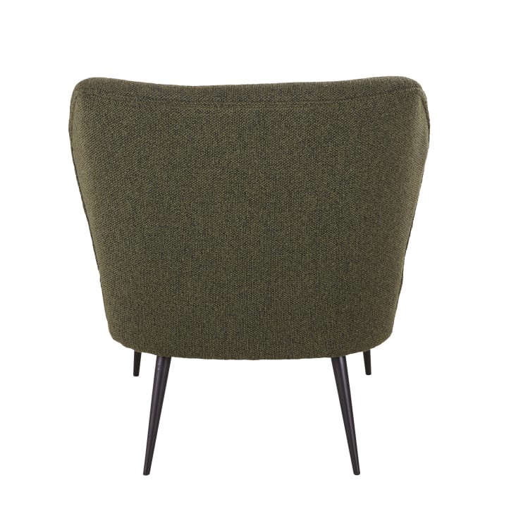 Maisons Du Monde Fedy Business - Sillón Para Restaurantes De Tela De Rizo De Poliéster Reciclado Verde Caqui