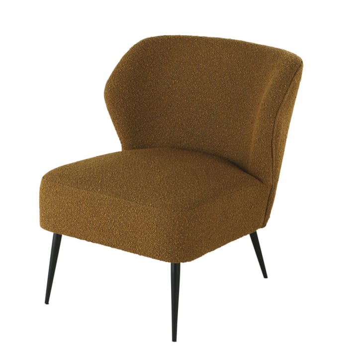 Maisons du Monde Fedy Business - Sillón profesional de rizo marrón de poliéster reciclado