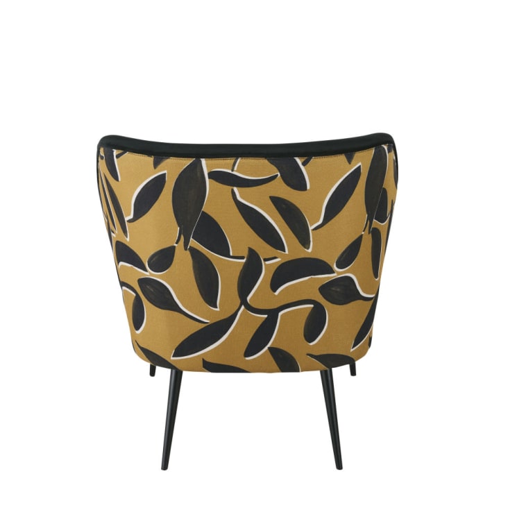 Maisons Du Monde Fedy Business - Sillón Profesional De Terciopelo En Negro Con Motivo Vegetal