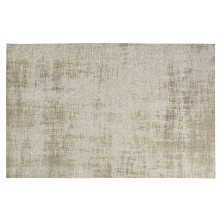 Maisons du Monde FEEL - Alfombra vintage tejida en jacquard color crudo y beige 155 x 230