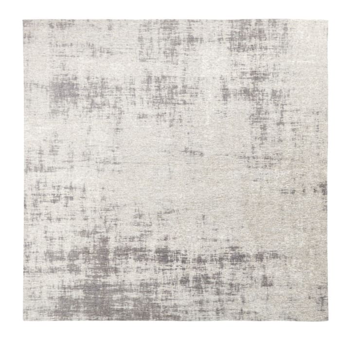 Maisons du Monde FEEL - Alfombra vintage tejida en jacquard gris 200x200