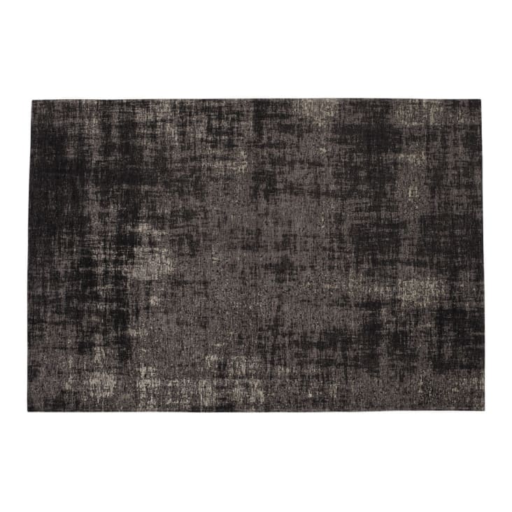 Maisons du Monde Feel - Alfombra vintage tejida en jacquard negro 155x230