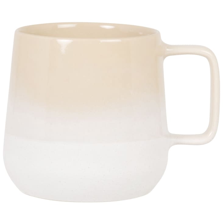 Maisons du Monde FERDI - Taza de cerámica beige y blanca