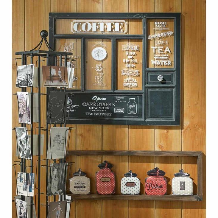 Maisons Du Monde Ferdinand - Expositor De Tarjetas De Metal Negro H 150 Cm FERDINAND