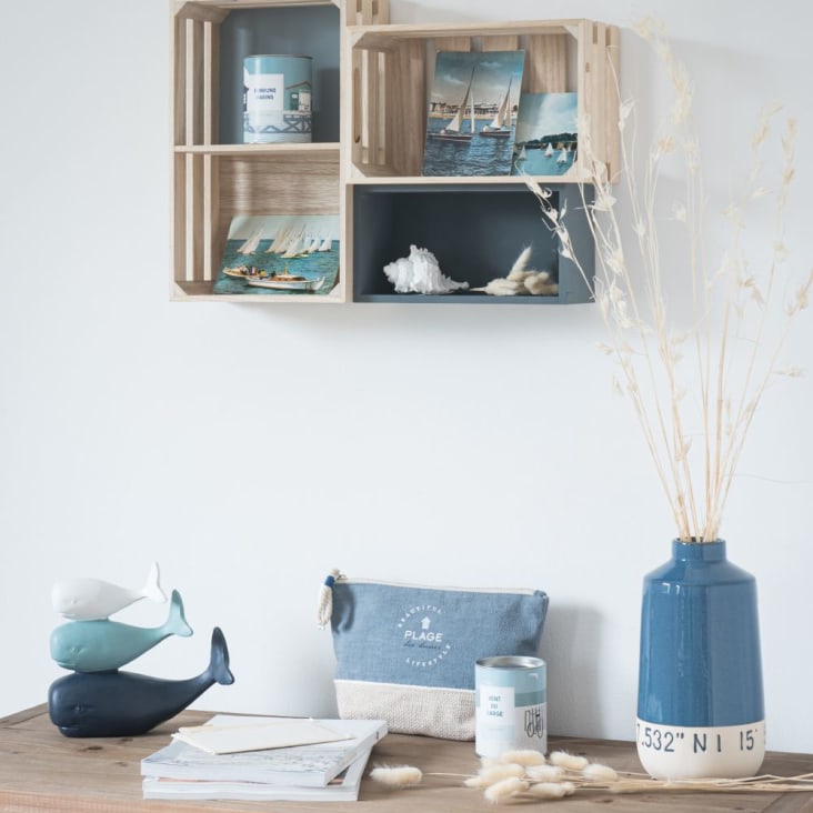 Maisons Du Monde Figura De 3 Ballenas Azul Y Blanca Alt.17